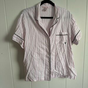 Victoria's Secret Pink Pajama Short Sleeve Shirt Medium